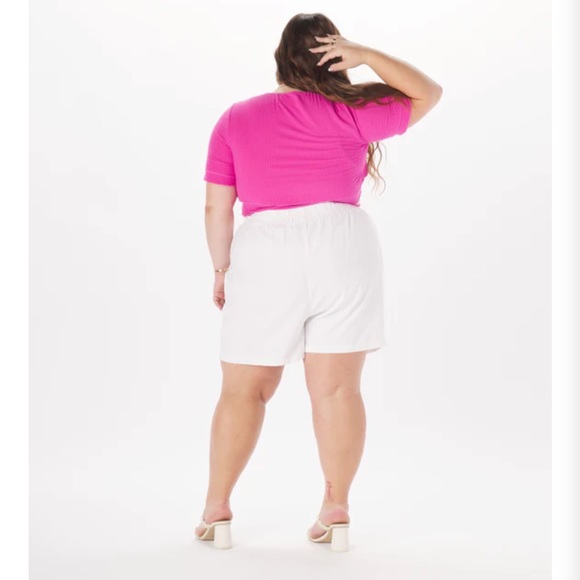 Dominique" Viscose Tie-Around Crop Top in Fuchsia - Picture 5 of 5